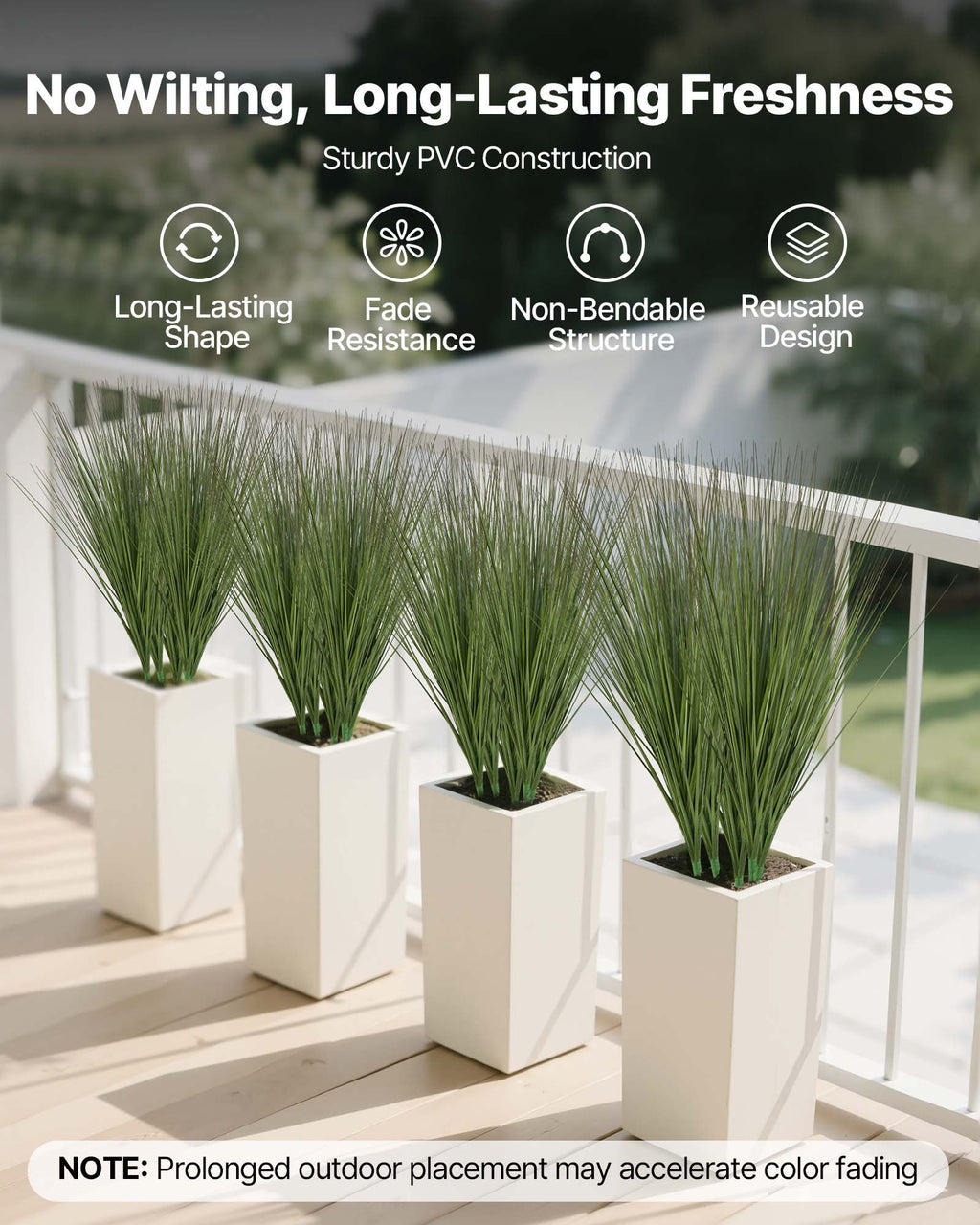 Artificial Onion Grass Plants, 27 in, 8 Pack - view 4