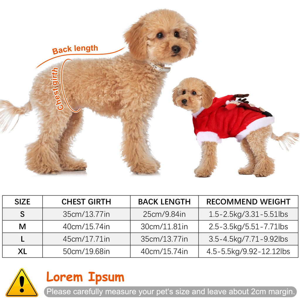Pet Christmas Costume with Antlers - view 2