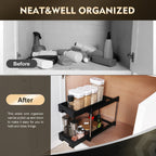 2-Tier Pull-Out Cabinet Organizer with Hooks - view 3