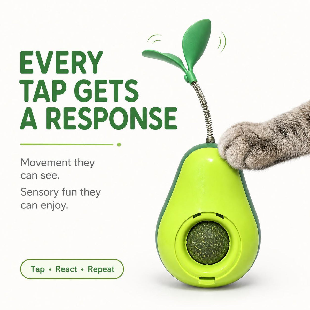 Avocado Wobble Cat Toy with Catnip