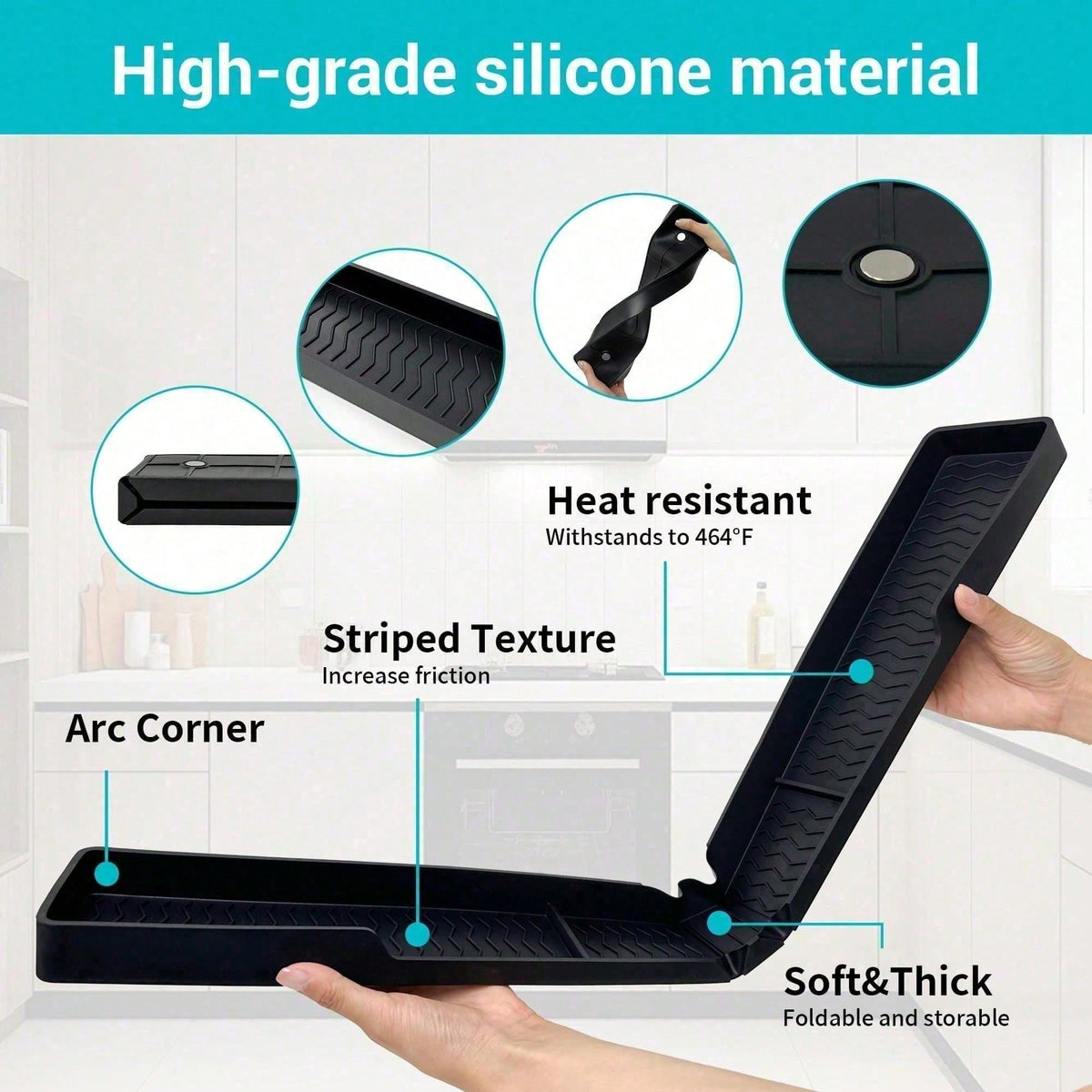 Silicone Stove-Back Shelf Mat, 30 Inch - view 6