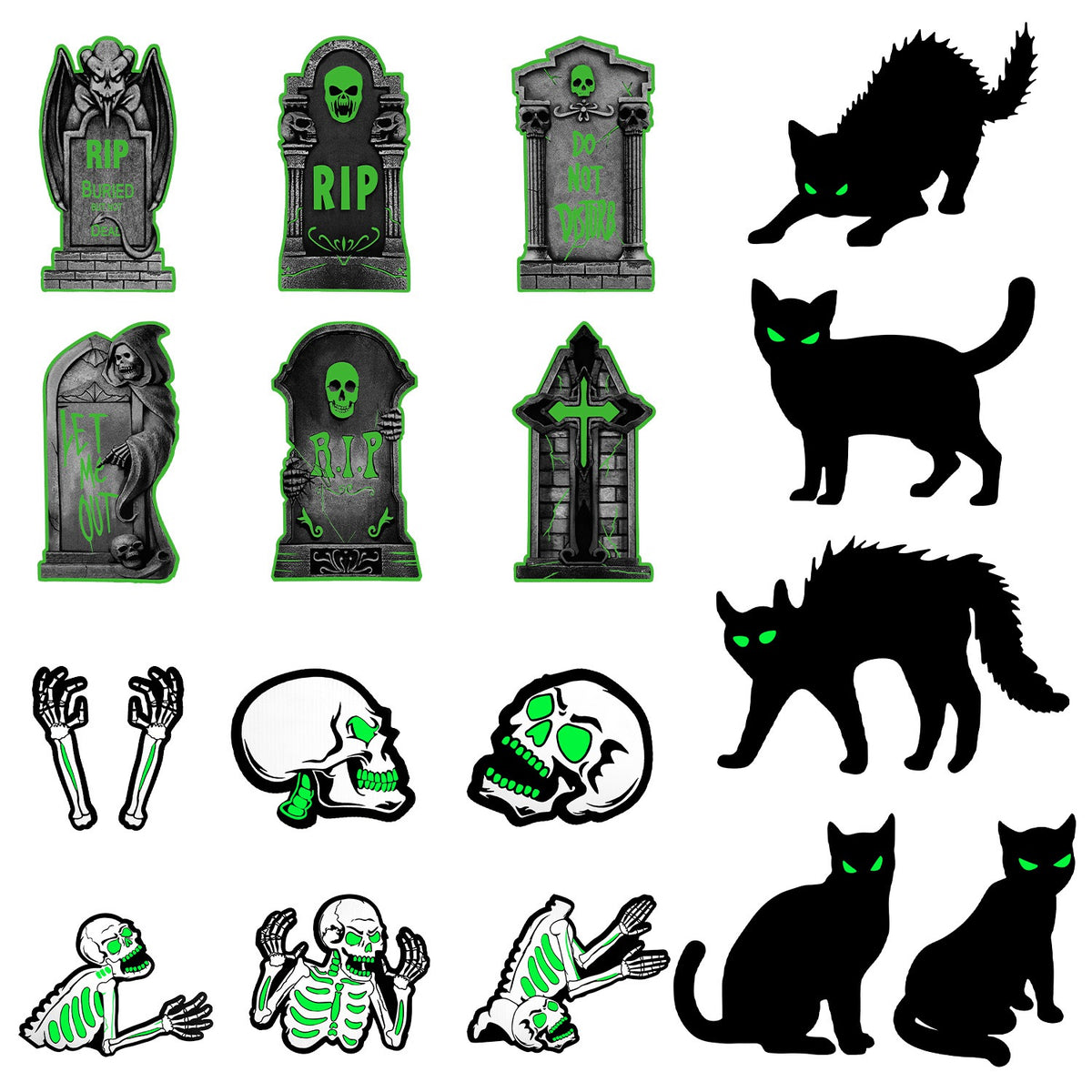 Glow-in-the-Dark Halloween Yard Signs