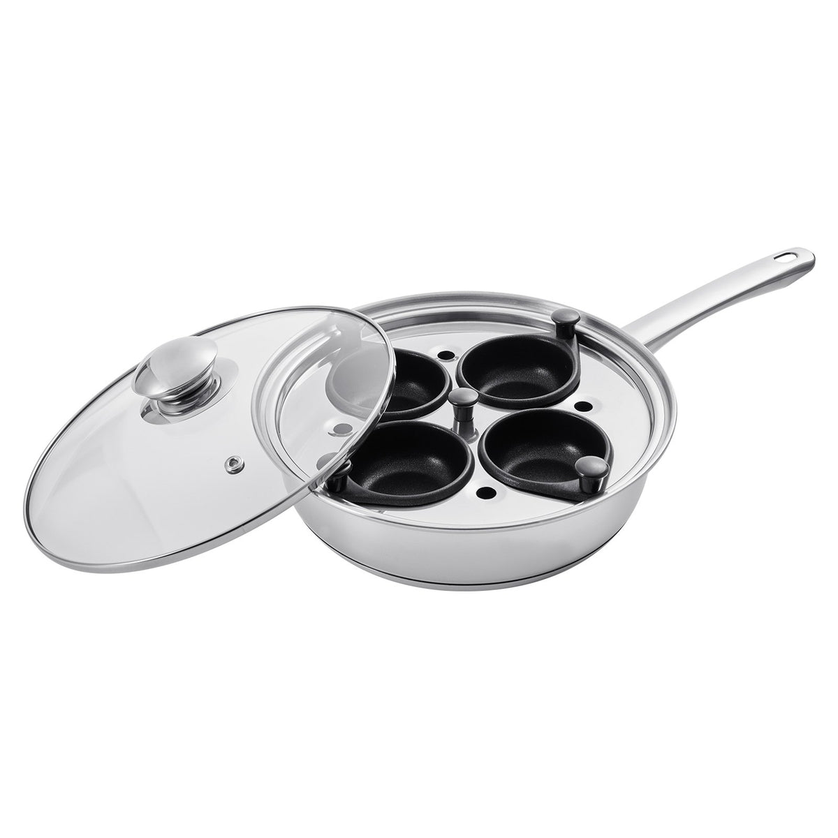 4-Cup Stainless Steel Egg Poacher Pan - image 1
