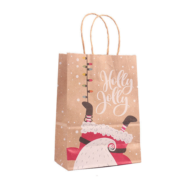 Kraft Christmas Gift Bags with Handles - view 12