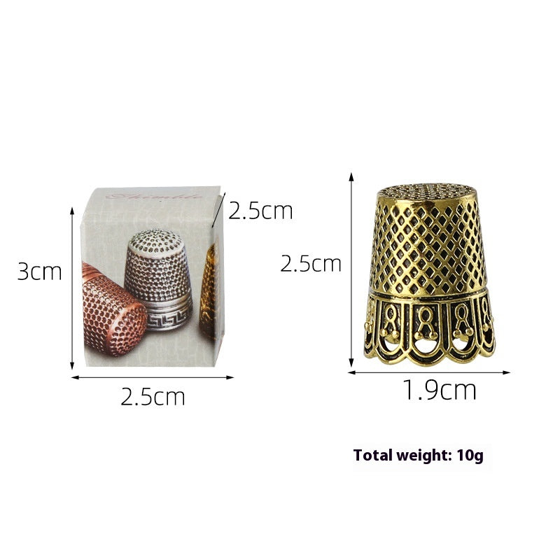 Decorative Metal Thimble and Awl Sewing Set - view 11