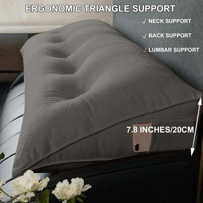 Triangle Reading Wedge Cushion, Gray - view 3