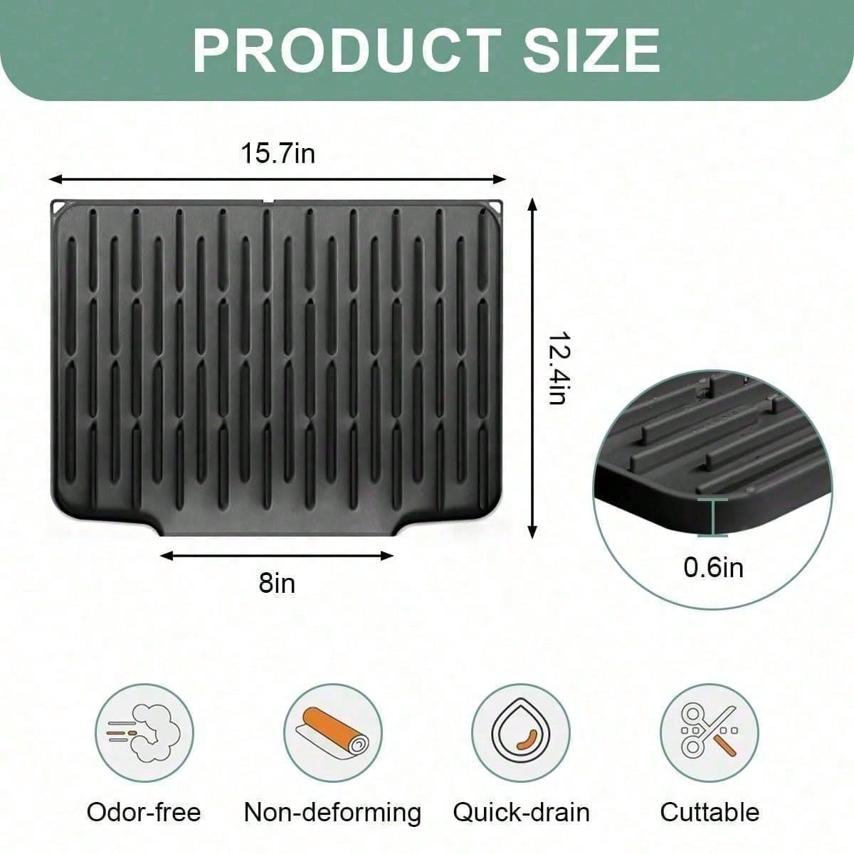 Silicone drying mat size diagram