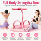 6-Tube Pedal Puller Resistance Band, Pink Foot Pedal Exerciser - image 3