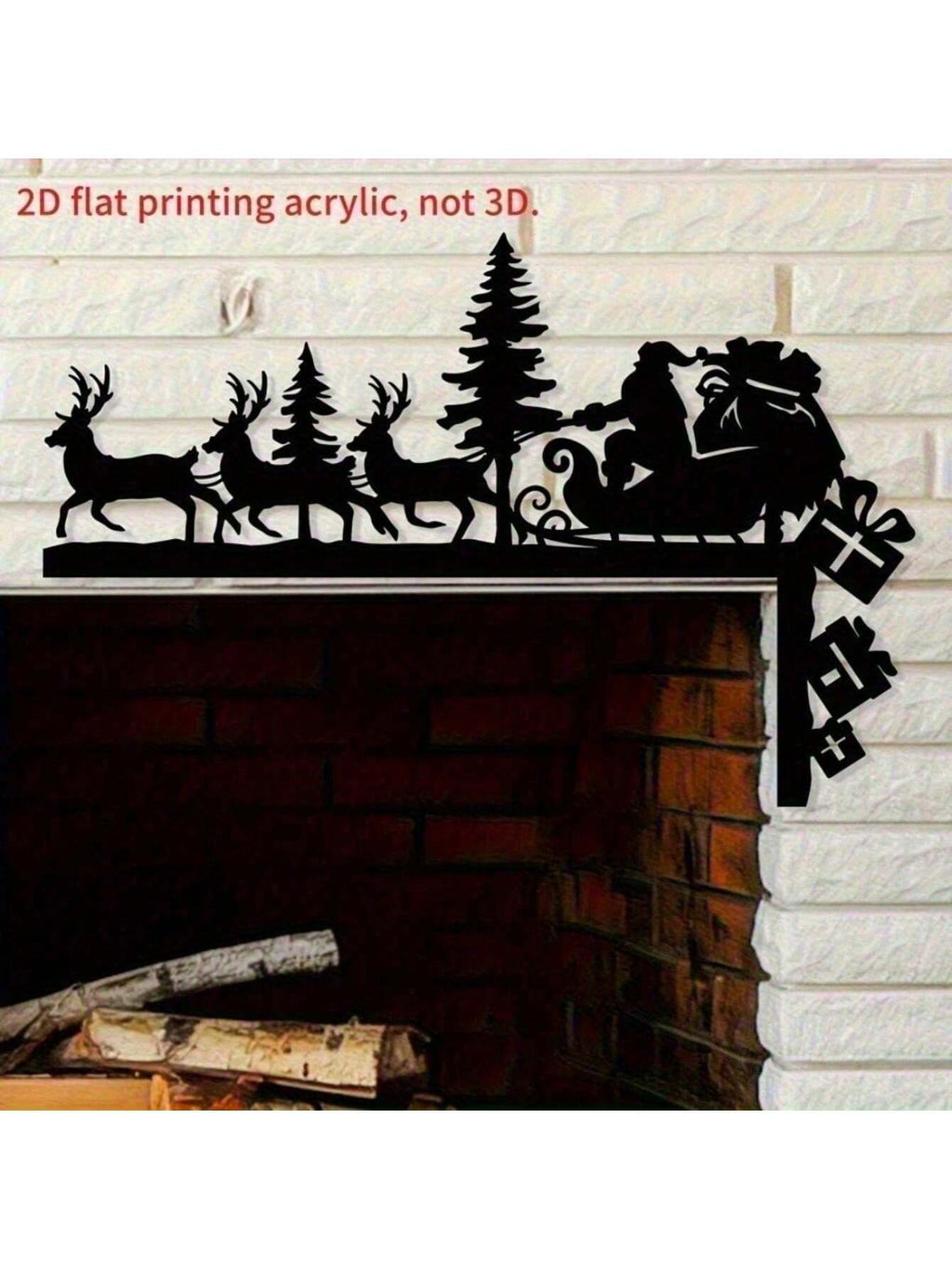 Santa Sleigh and Reindeer Metal Silhouette Door Topper - view 5