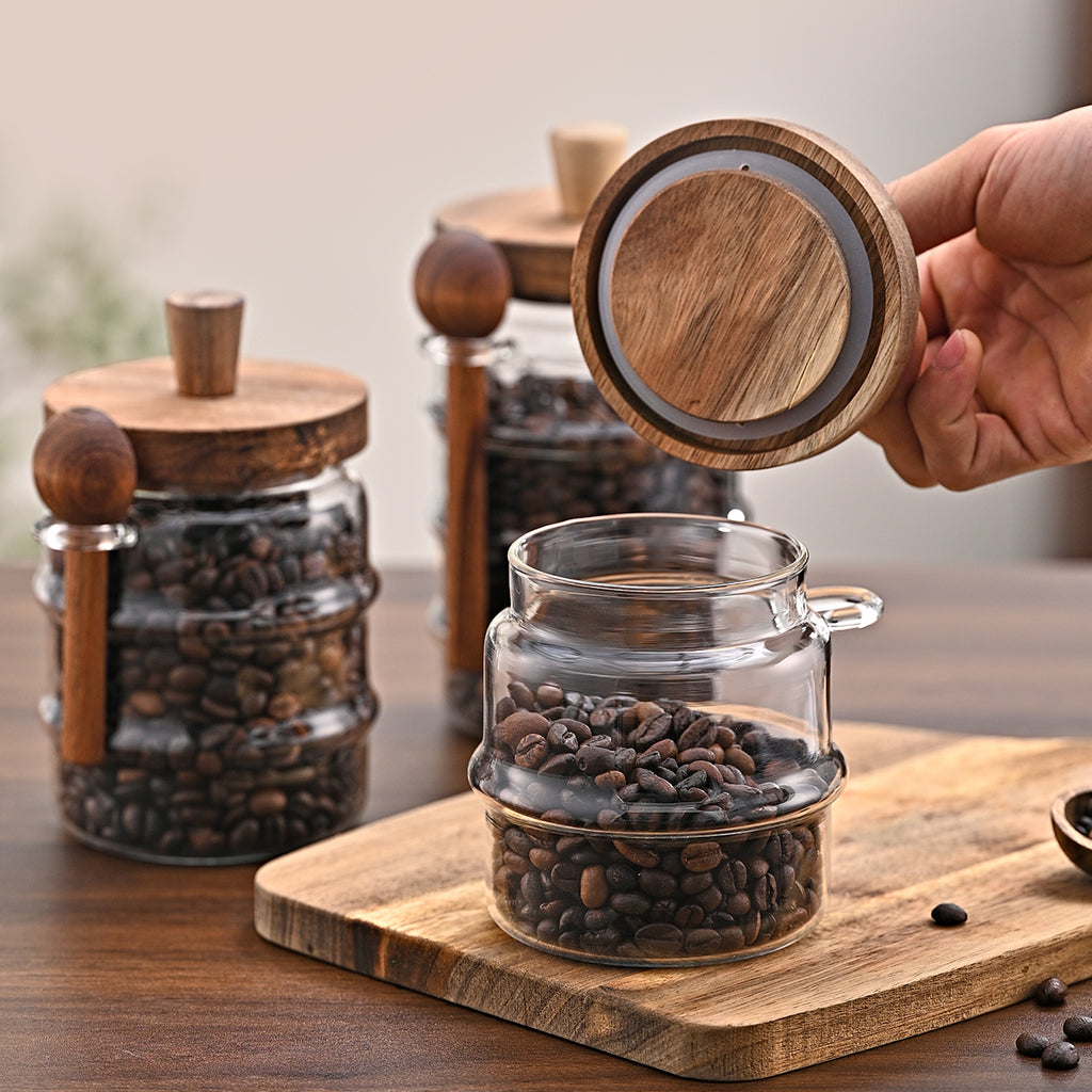 25 oz Glass Coffee Storage Jar with Wooden Lid - image 9