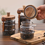 25 oz Glass Coffee Storage Jar with Wooden Lid - image 9