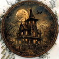 Haunted House Round Metal Halloween Sign - image 2
