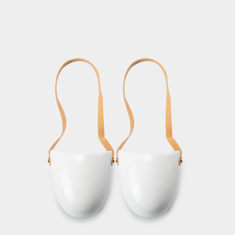 Wall-Mounted Half Ceramic Planter, White - image 8