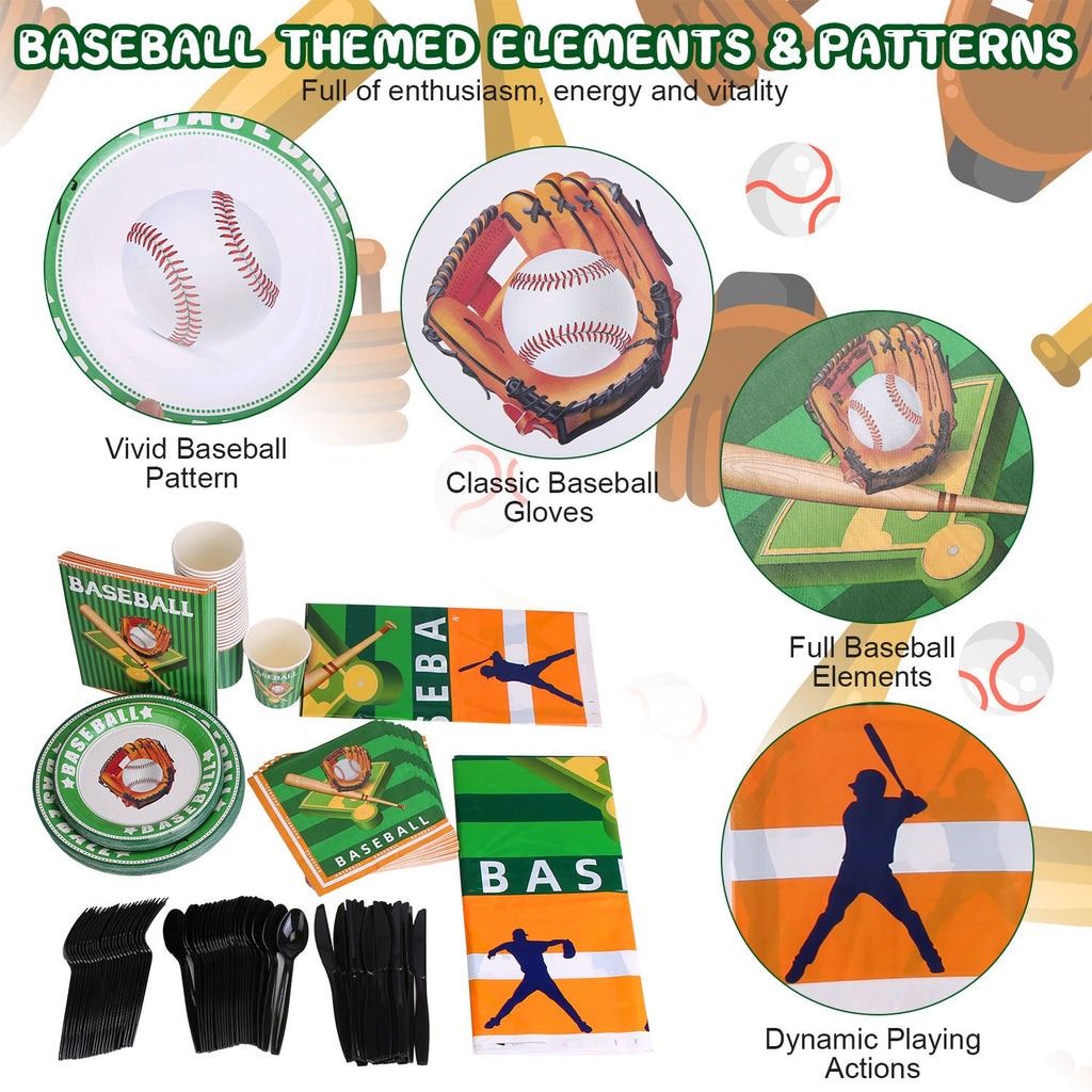 Baseball Party Supplies Kit, 171 Pieces - view 6