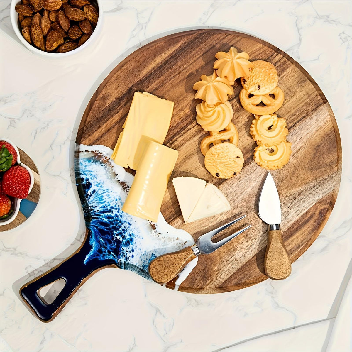 Round Acacia Wood Cutting Board - view 4