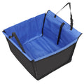 Blue foldable dog car seat mat on a rear seat