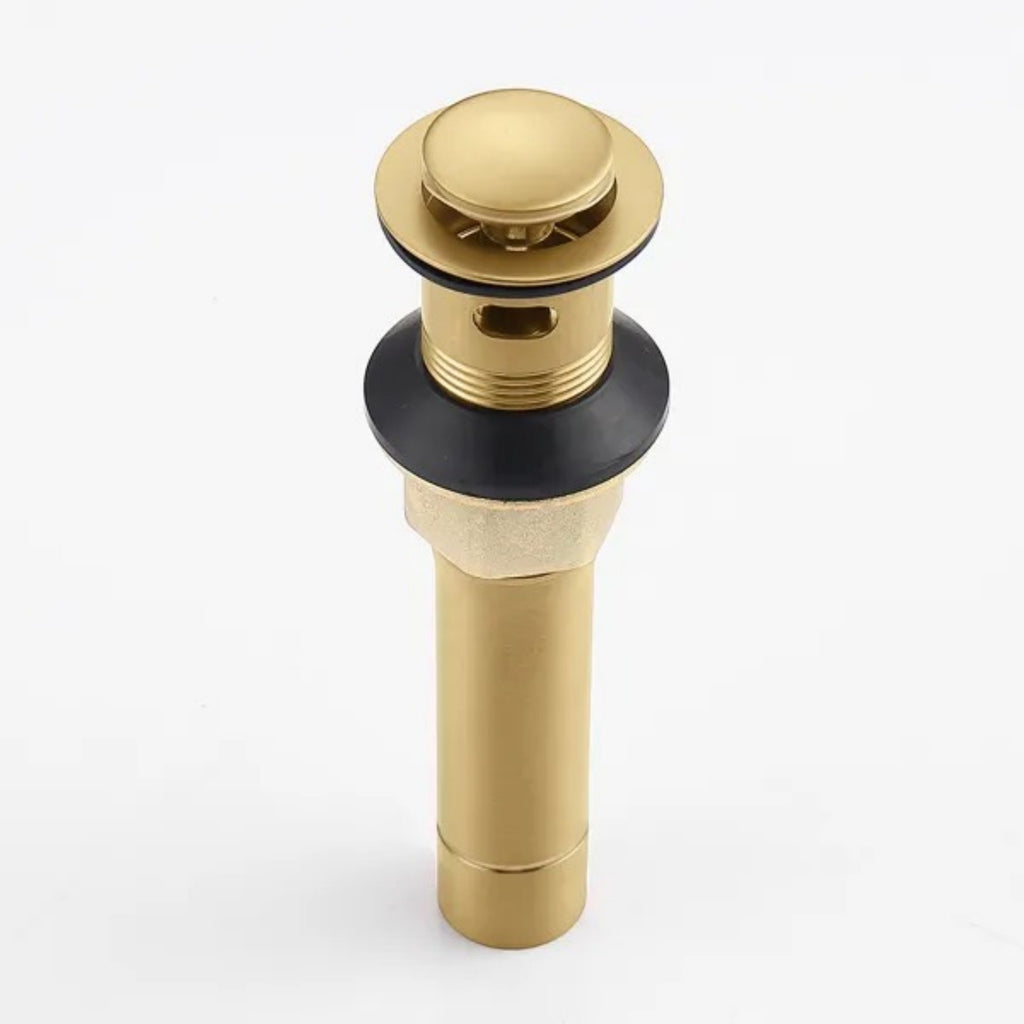 Brushed Gold Pop-Up Sink Drain Stopper with Anti-Clog Strainer Basket - image 1