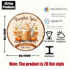 Pumpkin Spice Round Metal Fall Sign - view 7