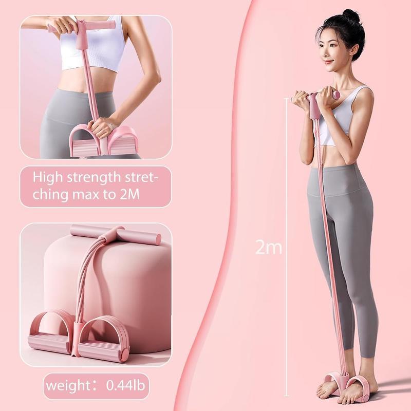 6-Tube Pedal Puller Resistance Band, Pink - image 8