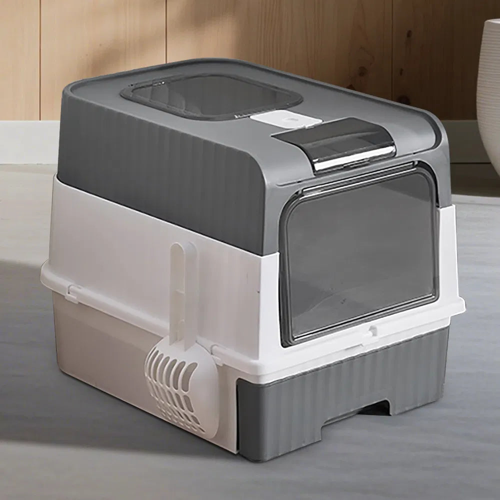Enclosed Cat Litter Box with Top Entry and Pull-Out Drawer - view 7