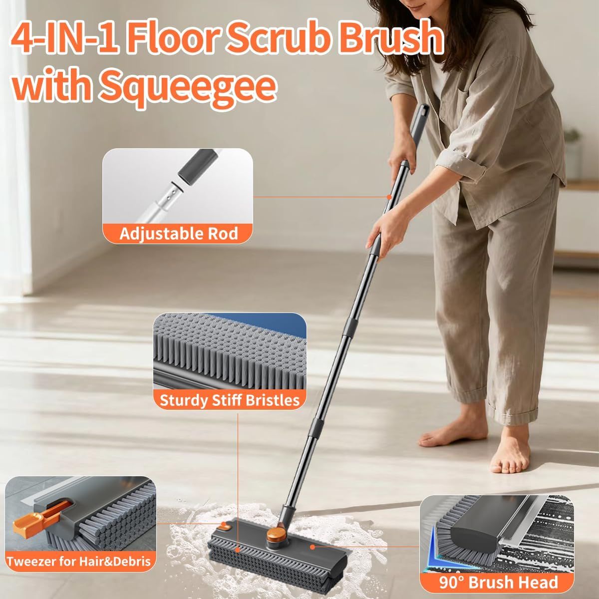 3-in-1 Long-Handle Floor Scrub Brush - image 5