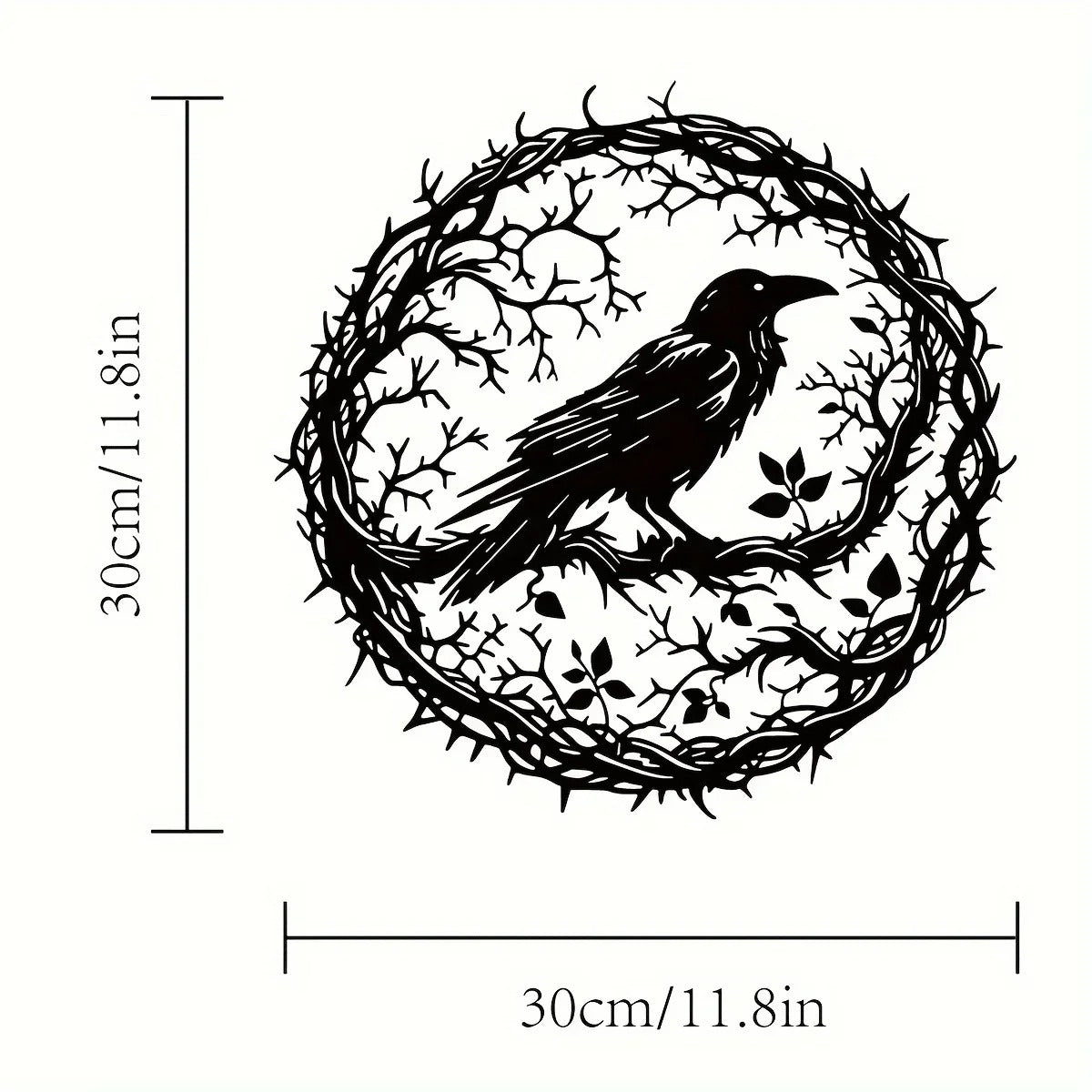 Raven wall art dimensions 30 cm