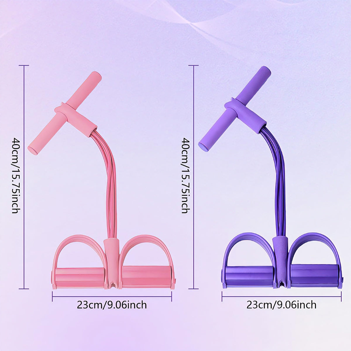 6-Tube Pedal Puller Resistance Band, Pink - image 9