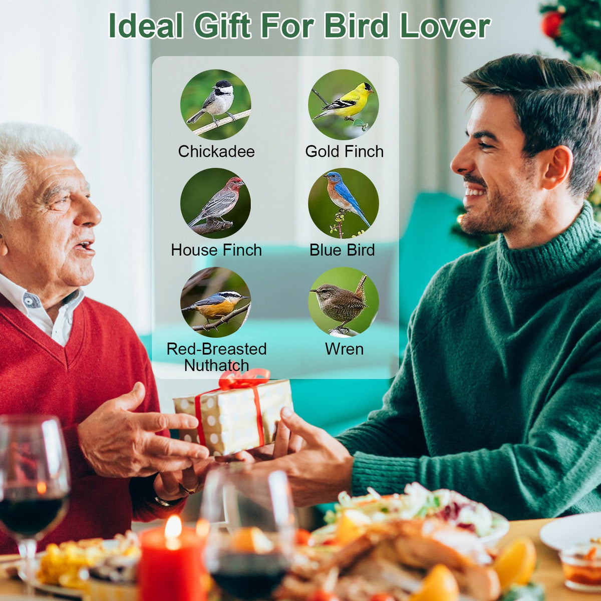 Metal Cage Bird Feeder with 4 Feeding Ports, Green - image 6