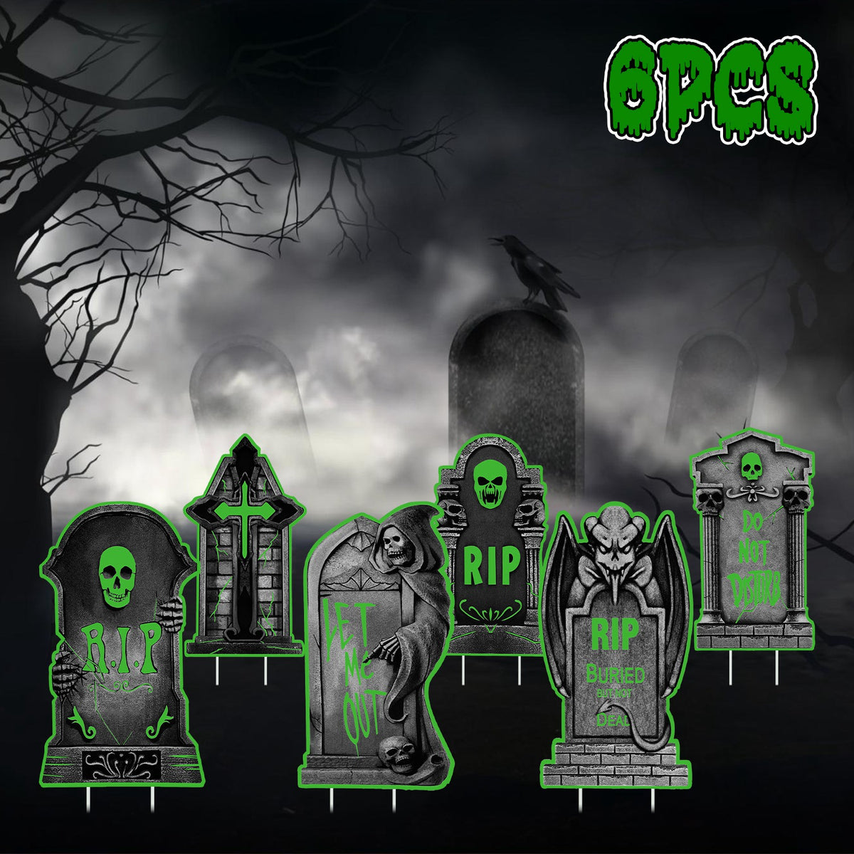 Glow-in-the-Dark Halloween Yard Signs - view 4