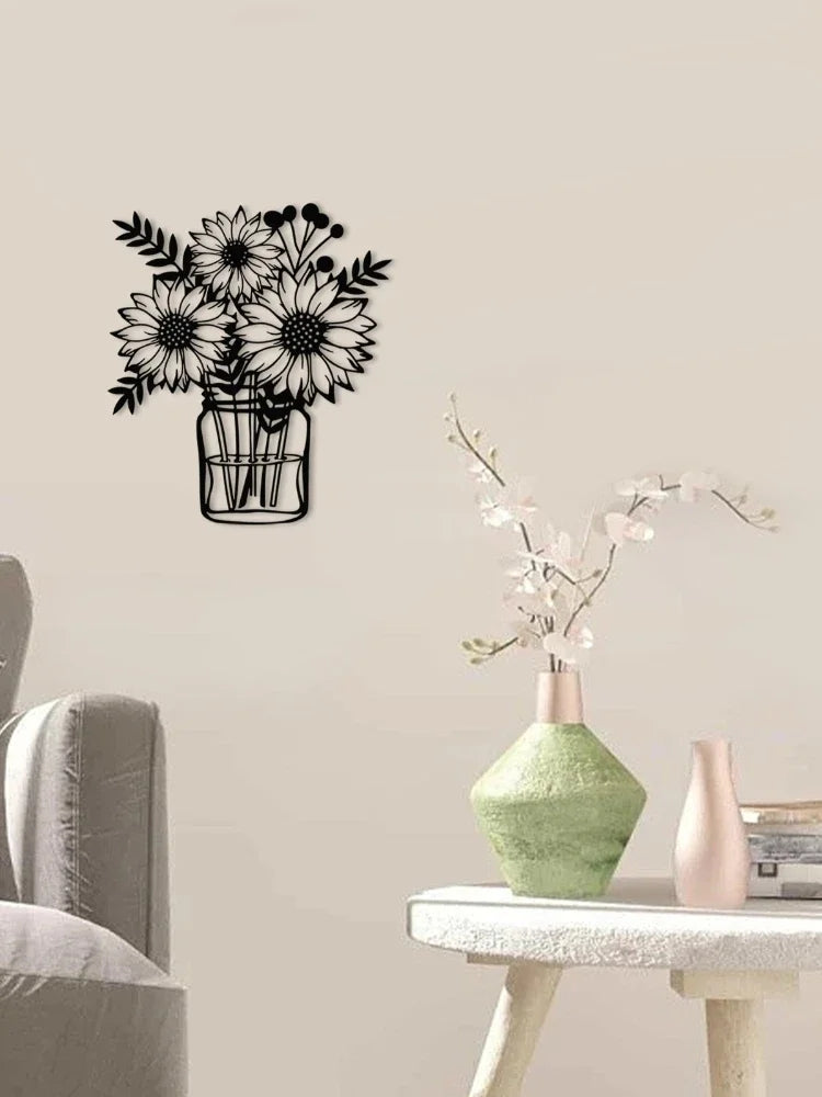 Sunflower Mason Jar Metal Wall Art - image 3