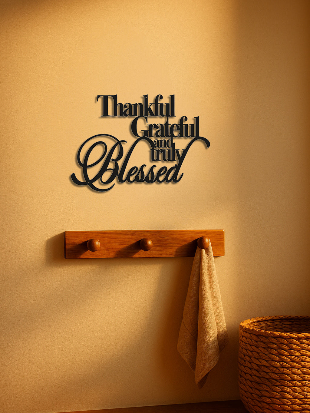 Thankful Grateful Blessed metal wall art - view 6 of 6