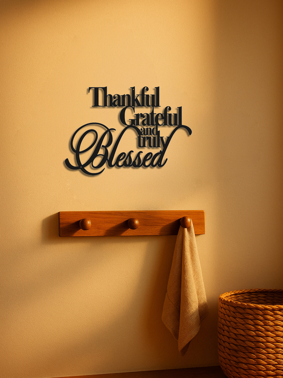 Thankful Grateful Blessed metal wall art - view 6 of 6