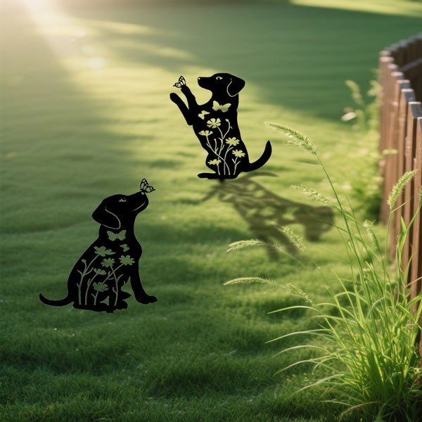 Metal Dog Silhouette Garden Stakes, 2 Pack - view 4