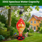 Hand-Blown Glass Hummingbird Feeder, 33 oz - image 5