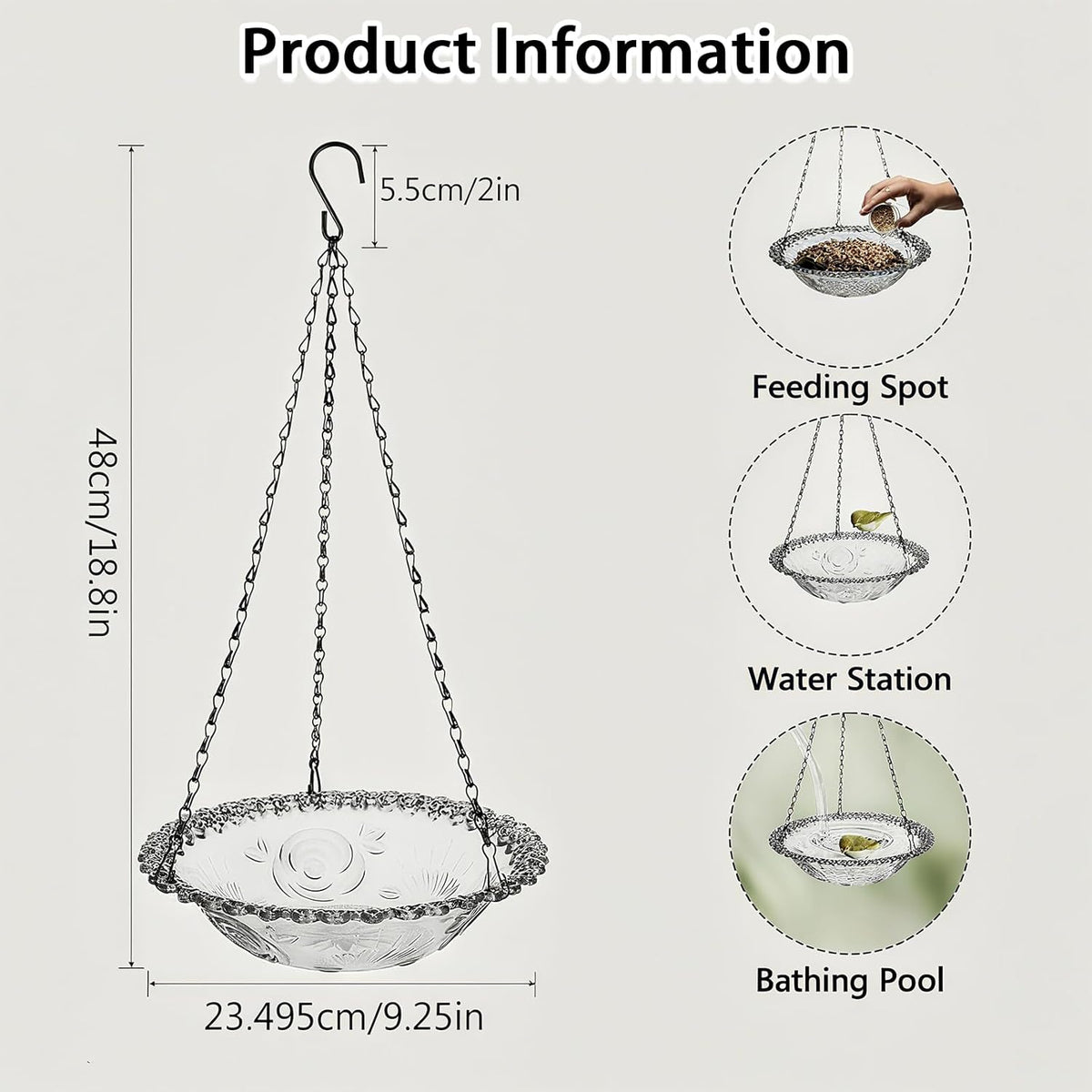 Hanging Plastic Bird Bath and Water Bowl - image 6