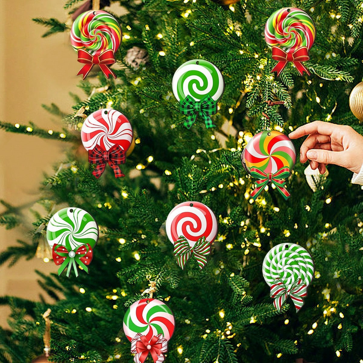 24 Peppermint Candy Christmas Ornaments - image 6
