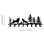 Wolf Metal Key Holder with Hooks