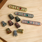 Decorative Metal Thimble and Awl Sewing Set