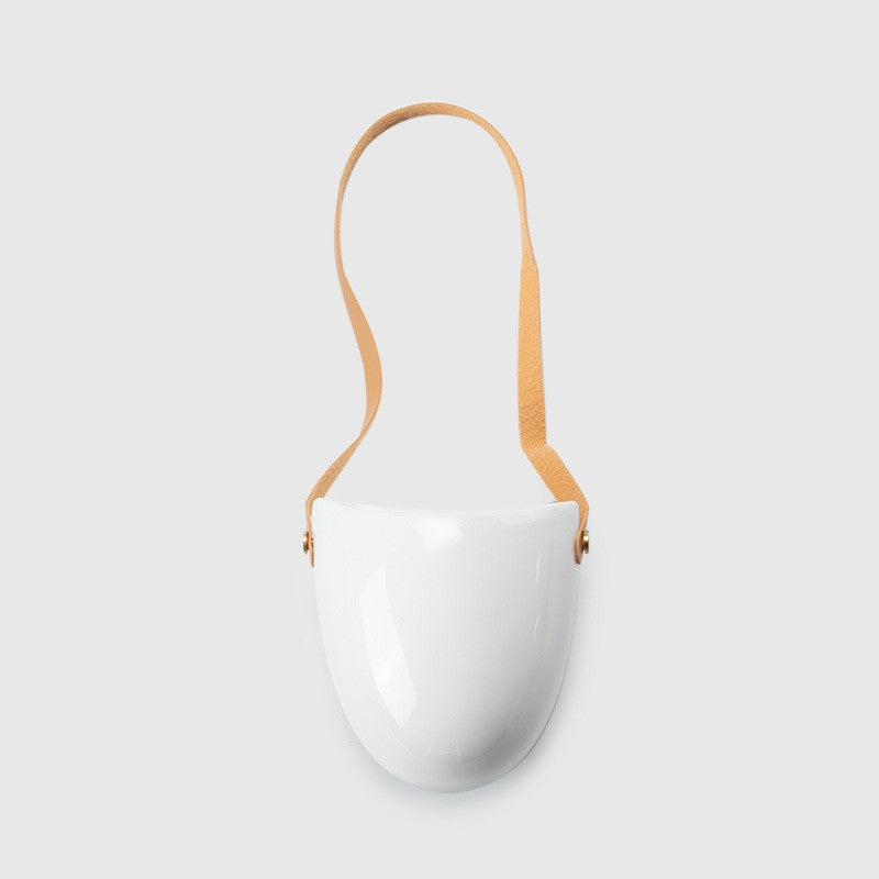 Wall-Mounted Half Ceramic Planter, White - image 7