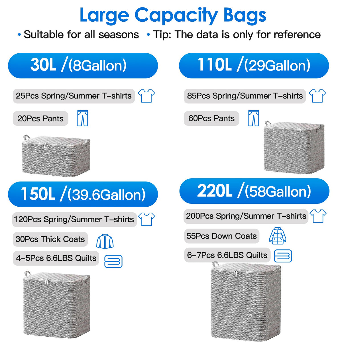 Foldable Fabric Storage Bags, 4 Pack - view 7