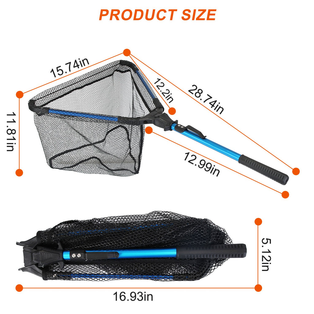 Foldable Fishing Landing Net with Aluminum Alloy Rod and EVA Handle - image 4