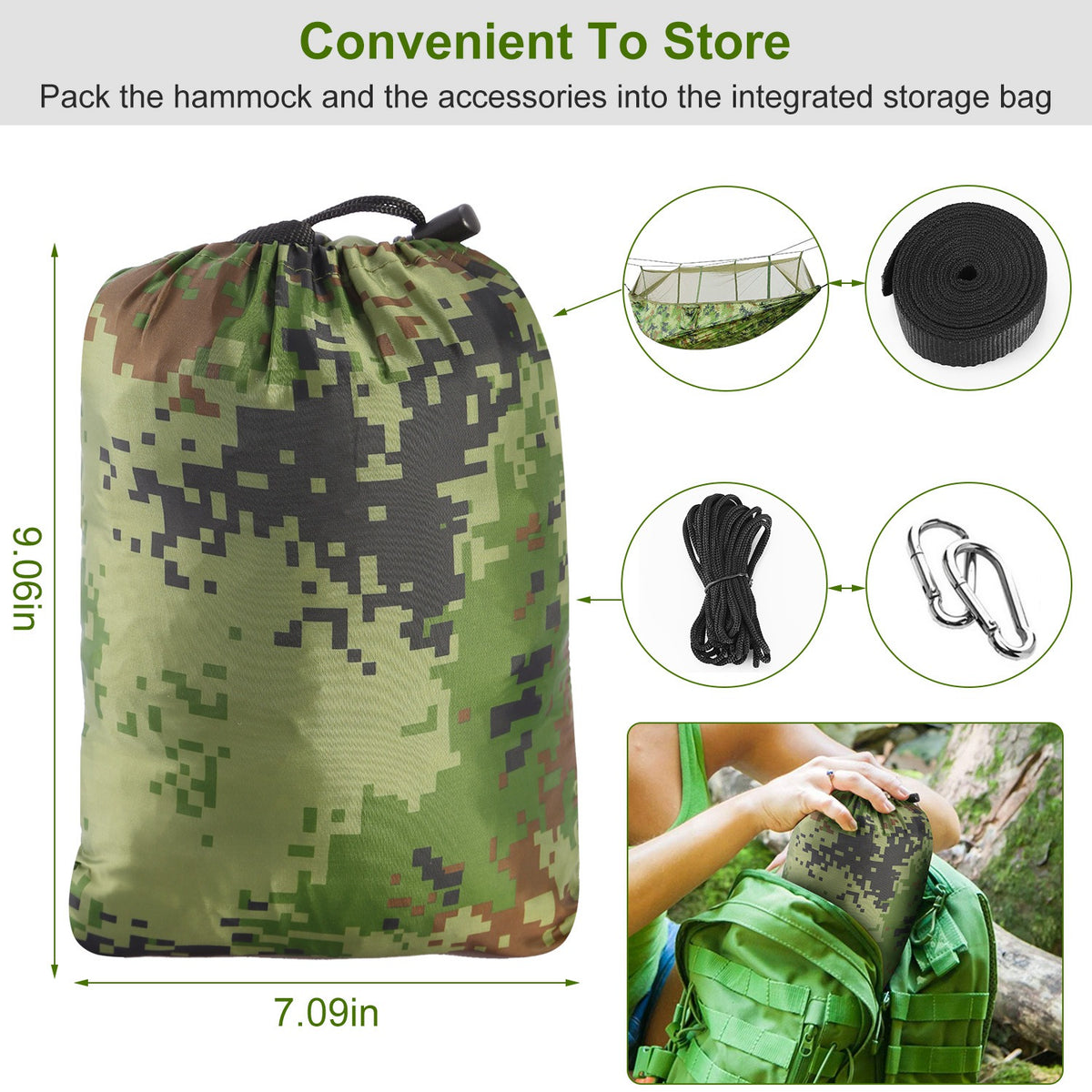 Double Camping Hammock with Mosquito Net - view 2