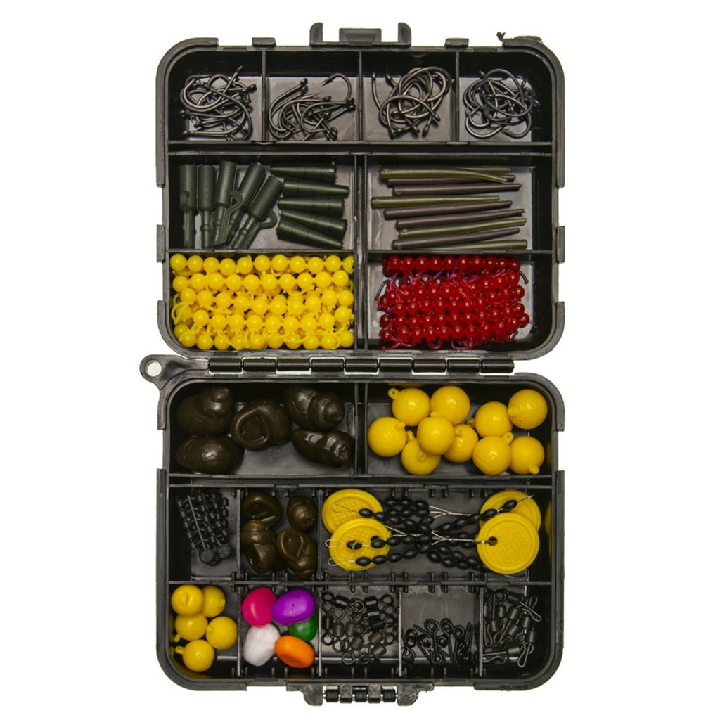 328-piece carp fishing tackle kit in storage box