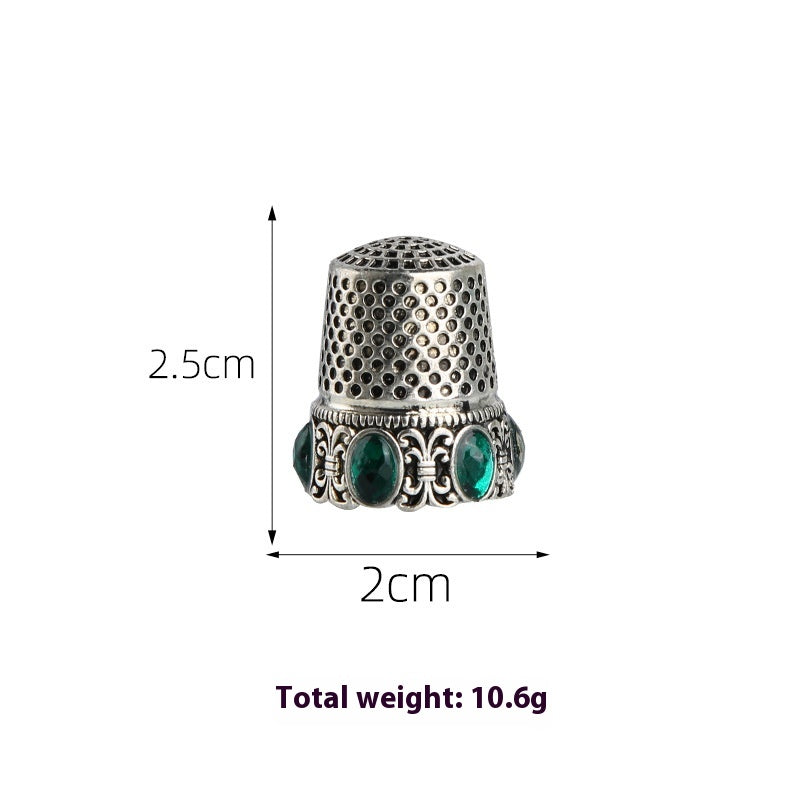 Decorative Metal Thimble and Awl Sewing Set - view 8